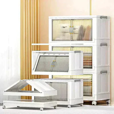 Kit Cajas Organizadoras Apilables con Ruedas y Puerta Frontal - BoxMax