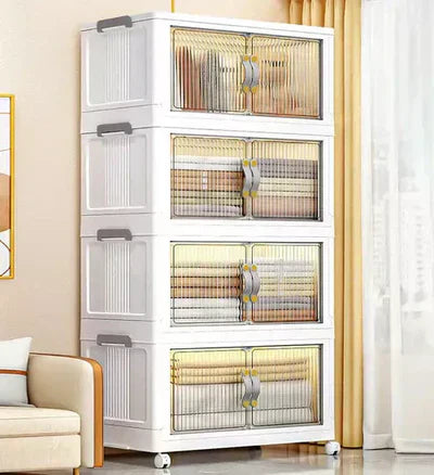 Kit Cajas Organizadoras Apilables con Ruedas y Puerta Frontal - BoxMax