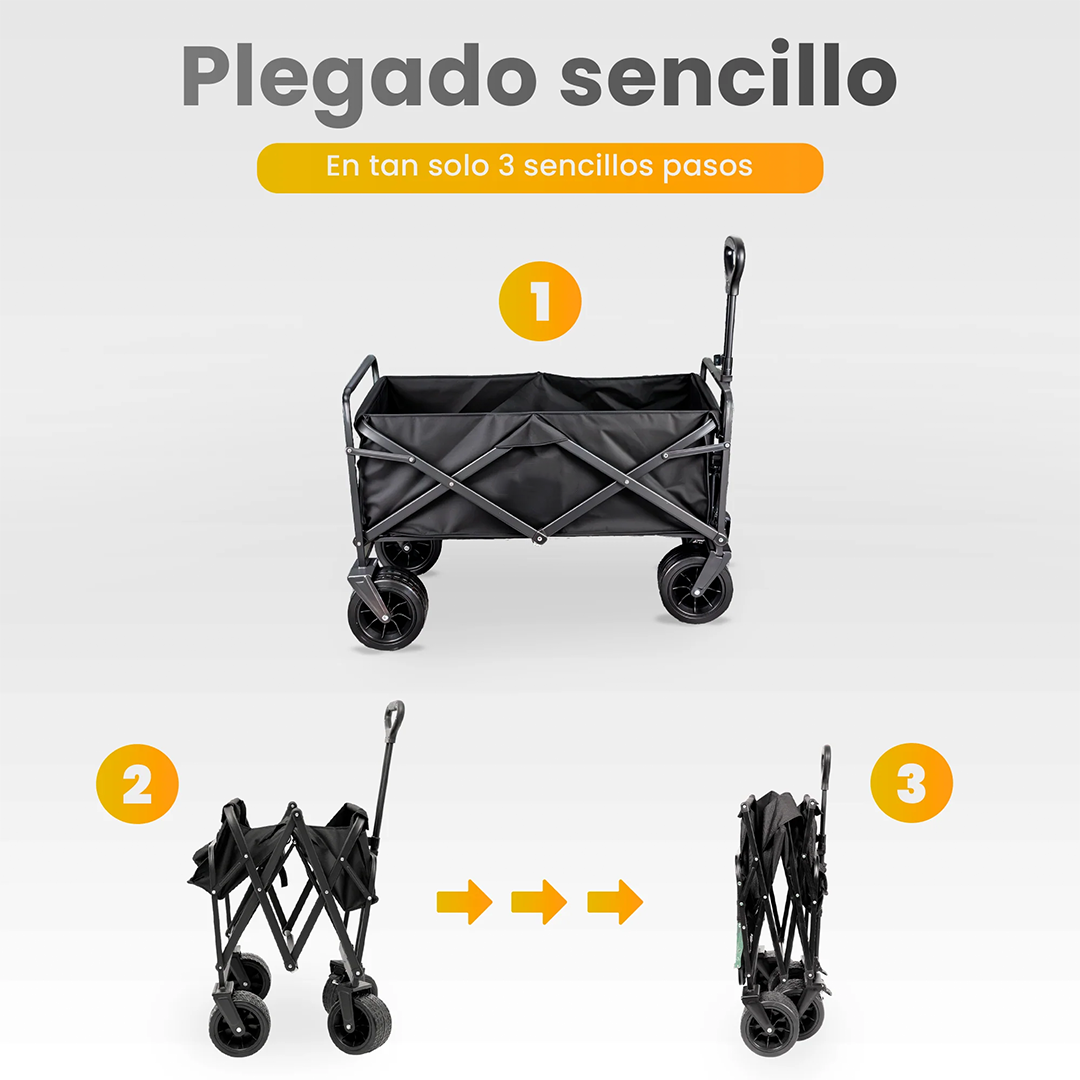 Carro de Compra Plegable Resistente y de Gran Capacidad