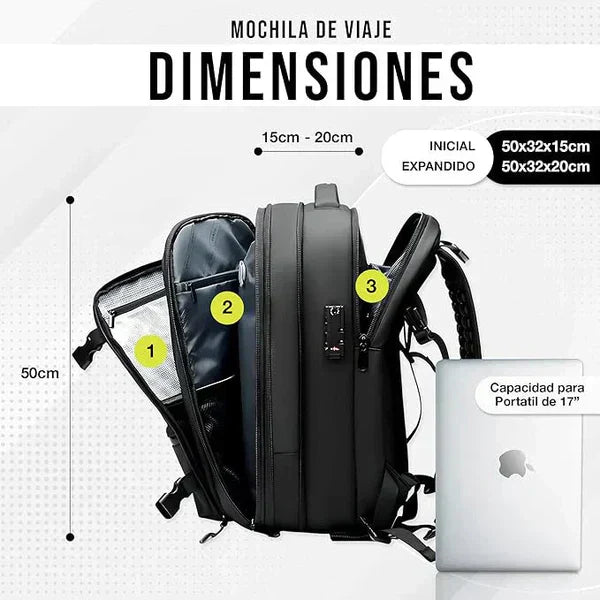 Mochila Viaje con sistema de Vacio + Vaciador de Regalo