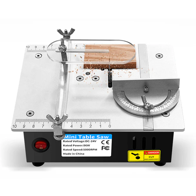 Mini Sierra con Guía de Precisión y Corte Ajustable 0°–90°